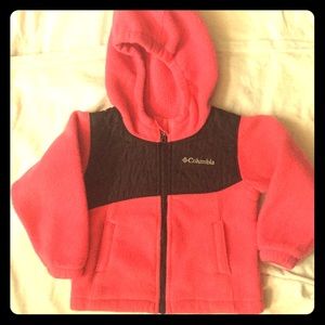 Pink fleece Columbia Zip up